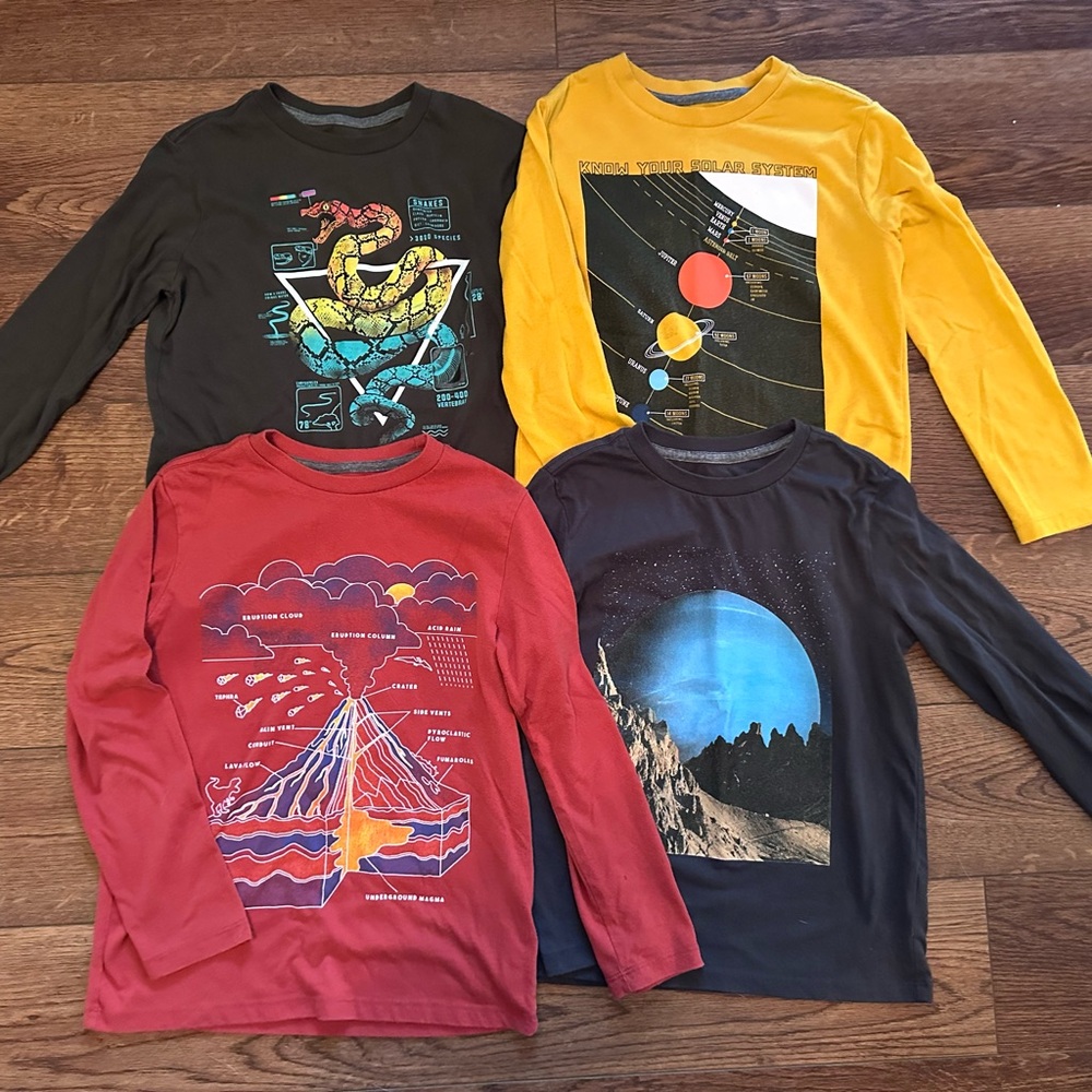 Boys Old Navy Kids Long Sleeve Graphic Tees - Set of Four.